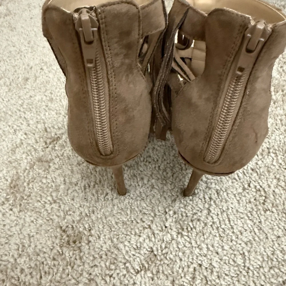 Fringe Tan Women's Sandals - Picture 3 of 6